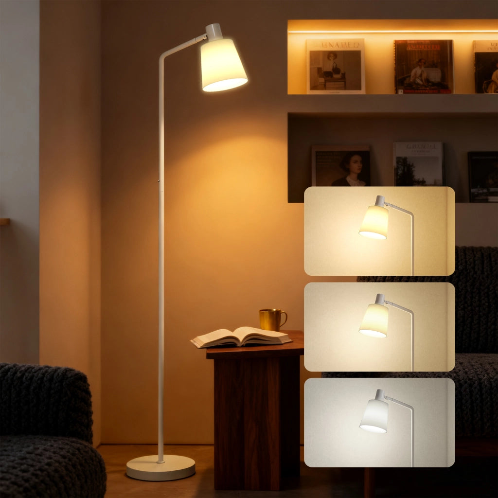 Lampada da Terra LED Regolabile 3 Temperature Colore 3000K-6500K ¨C zephmum ¨C Bianco