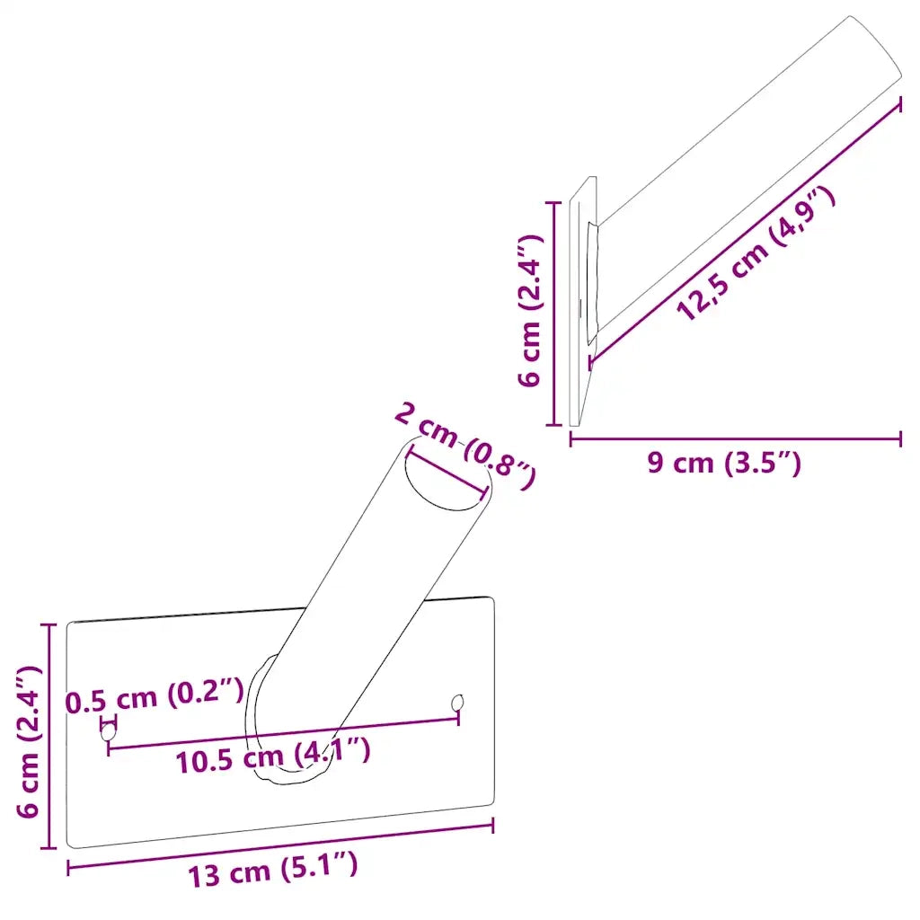 Supporto per Bandiera Nero 13 x 6 x 0,2 cm Acciaio CFW3829377