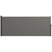 Paravento da giardino retrattile ¨C zephmum ¨C grigio scuro, alluminio, poliestere, 4x1.6 m