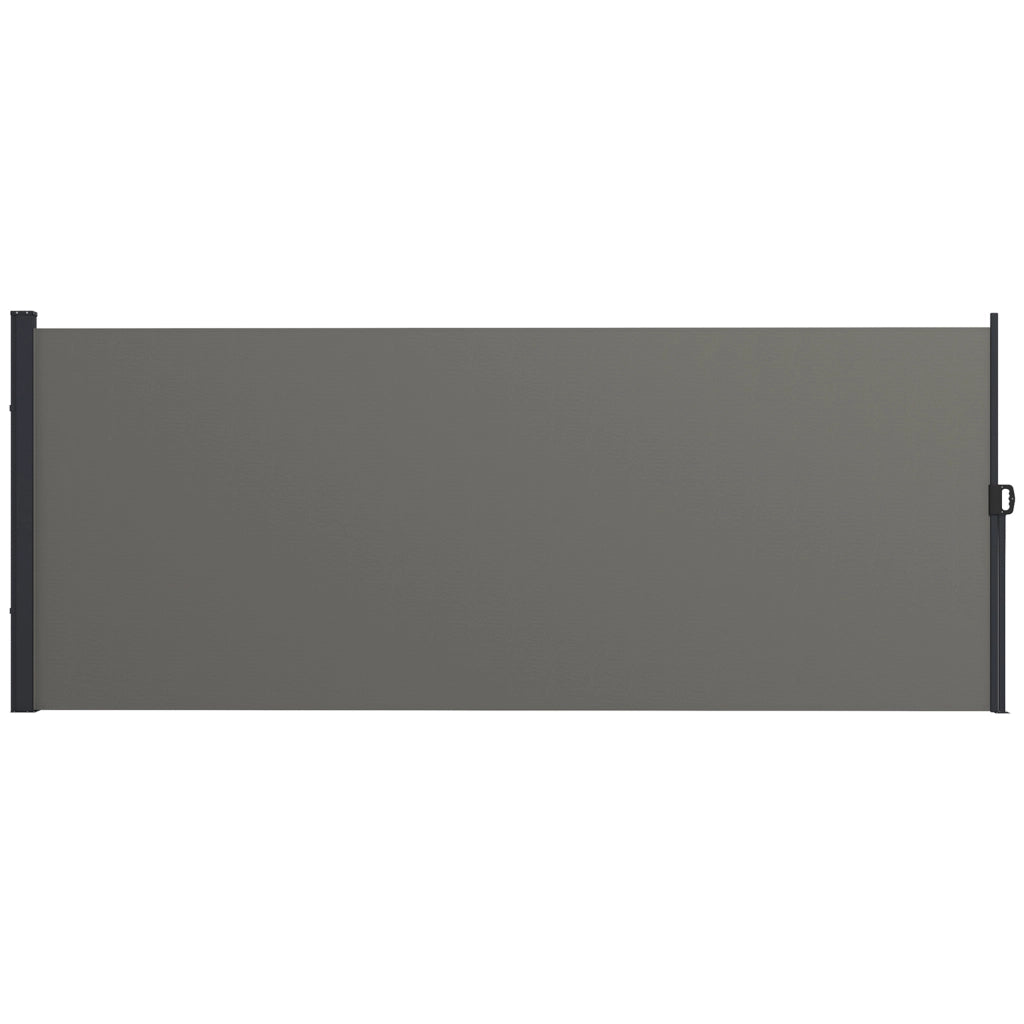 Paravento da giardino retrattile ¨C zephmum ¨C grigio scuro, alluminio, poliestere, 4x1.6 m