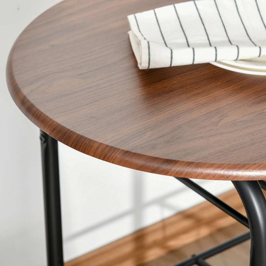 Set Tavolo da Pranzo con 2 Sedie ¨C zephmum ¨C Legno, Marrone e Nero