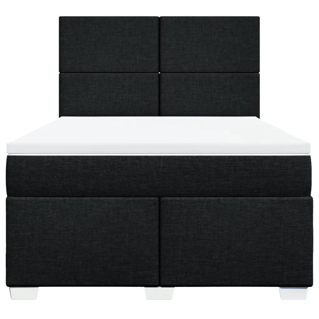 Giroletto a Molle con Materasso Nero 140x200 cm in Tessuto