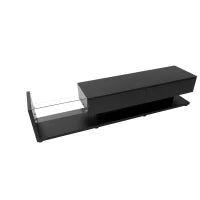 Mobile TV Moderno con 2 Cassetti e 2 Ripiani in Vetro, Illuminazione a LED, 170x36x38 cm, Nero