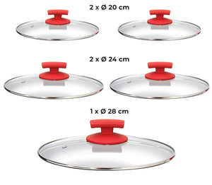 Batteria di Pentole 18 Pezzi in Alluminio Pressofuso Antiaderente Olympia Love