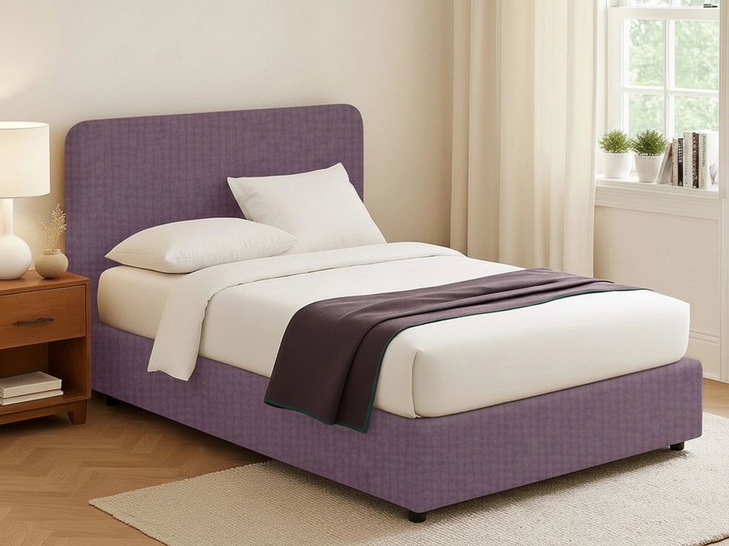 Bury, Letto Matrimoniale Sfoderabile Made in Italy, Viola Lilla