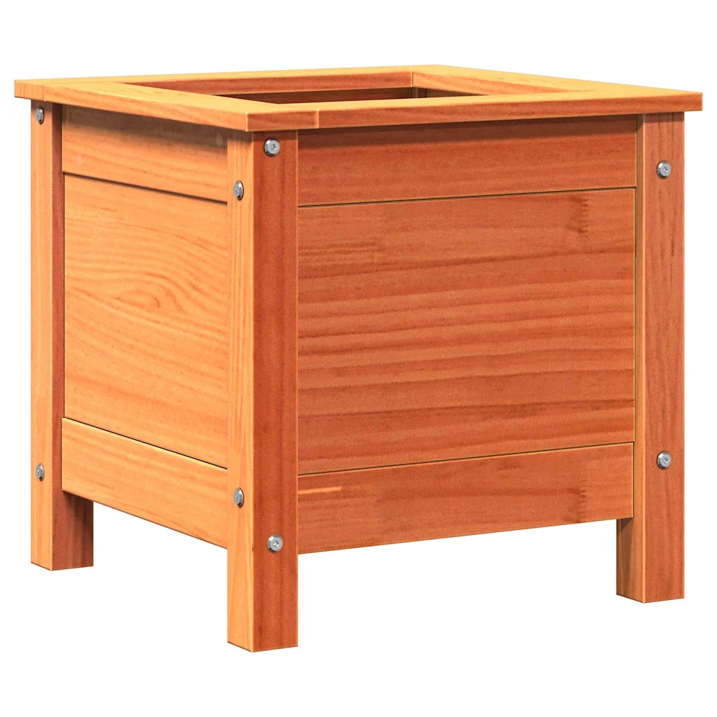 Vaso da giardino-Fioriera Esterno-Contenitore per Piante Marrone cerato 40 x 40 x 39 cm Pino massello