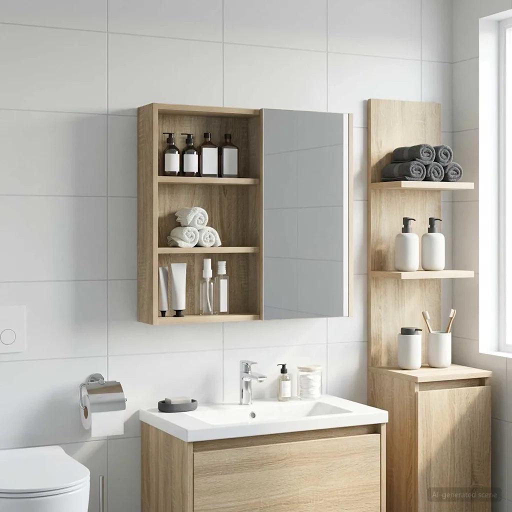 Armadio da bagno a muro Rovere Sonoma 40 x 10 x 60,5 cm 889353