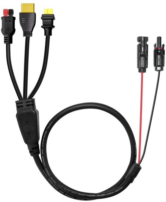 Adattatore XT90 per pannelli solari - Cavo di ricarica solare estensibile - Mancoppiatore solare - Porta di ingresso XT90 - Stazione di ricarica portatile & Generatore solare - 1,85m