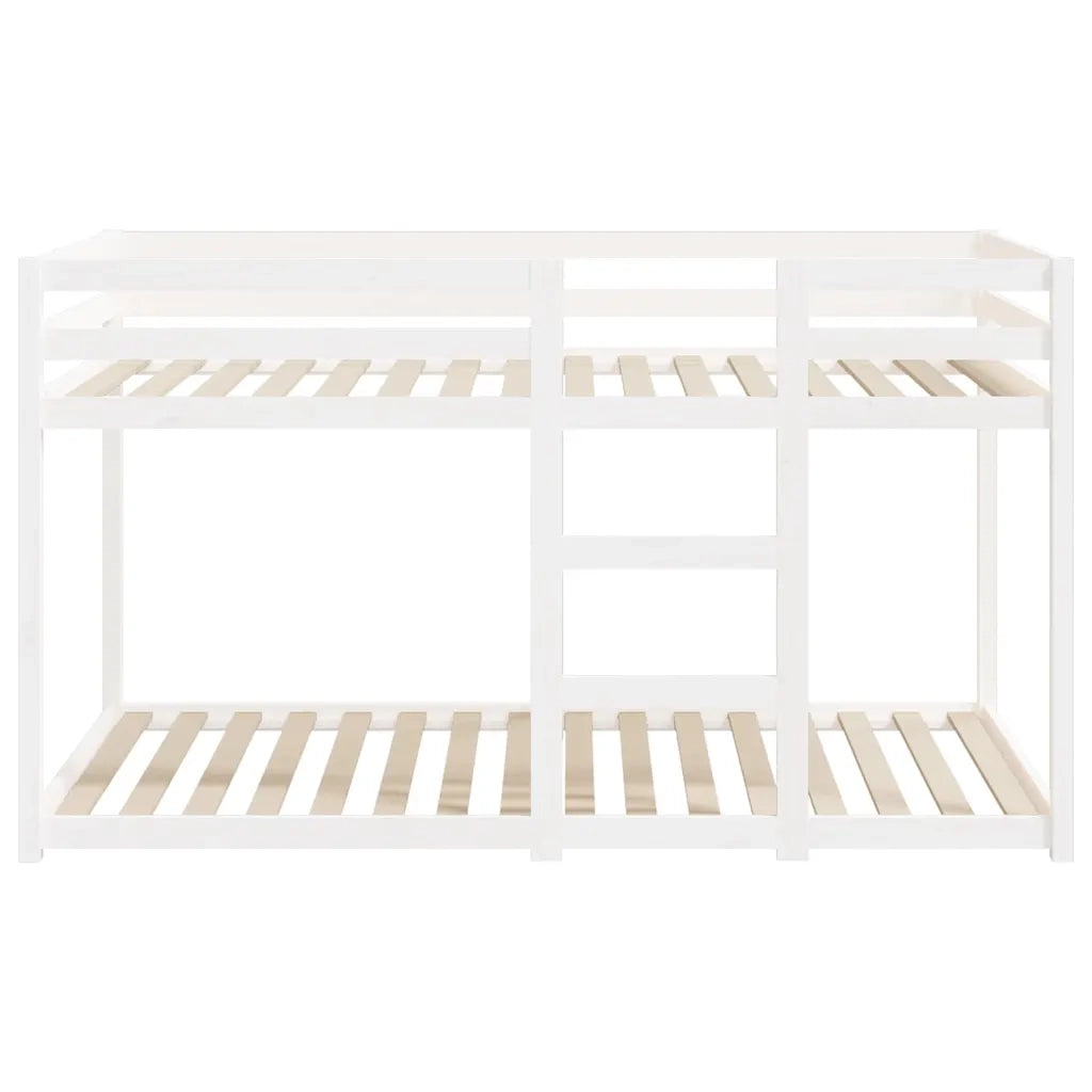 Letto a Castello senza Materasso-Struttura Letto a Castello Bianco 90x190cm Massello Pino 309344