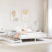 Letto senza Materasso-Struttura Letto Bianco 180x200 cm Legno Massello di Pino 723695