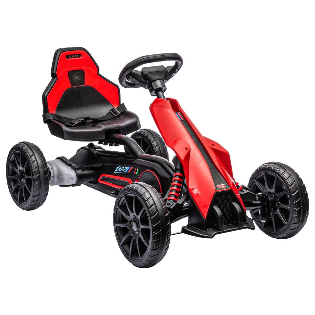 Kart Elettrico Bambini 12V ¨C Xylo ¨C Rosso 3-8 Anni con Cintura Sicurezza 100x58x58,5cm