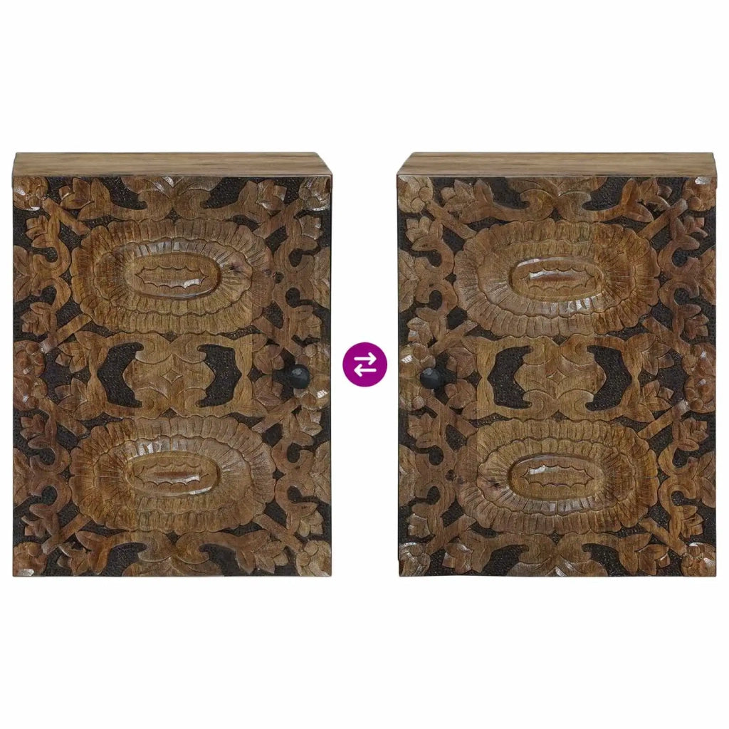 Mobile Appeso da Bagno con porta Marrone 38 x 33,5 x 48 cm