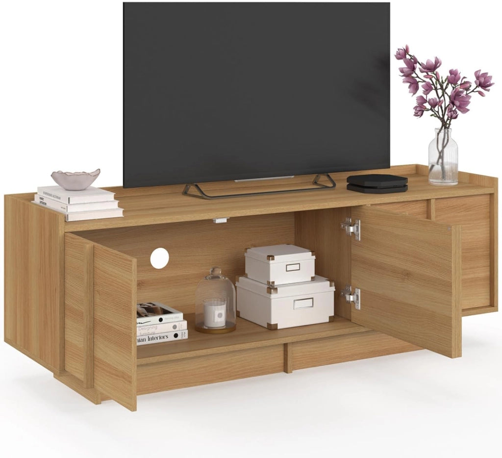 140 cm ROSIE Porta TV a 3 ante dal design minimalista in faggio
