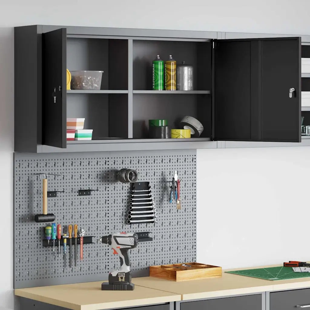 Set di armadi per attrezzi con lo scaffale 3 pcs Nero 3321398