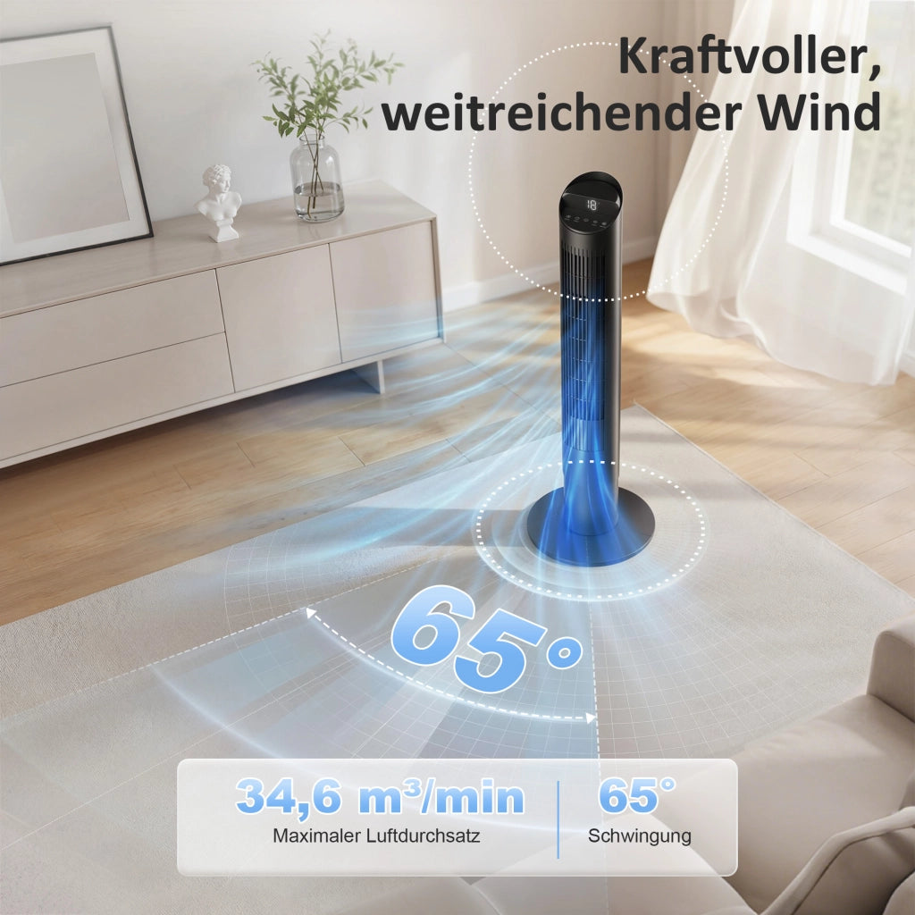 Ventilatore da terra con telecomando e WiFi ¨C zephmum ¨C 116 cm 6 velocita 4 modalita