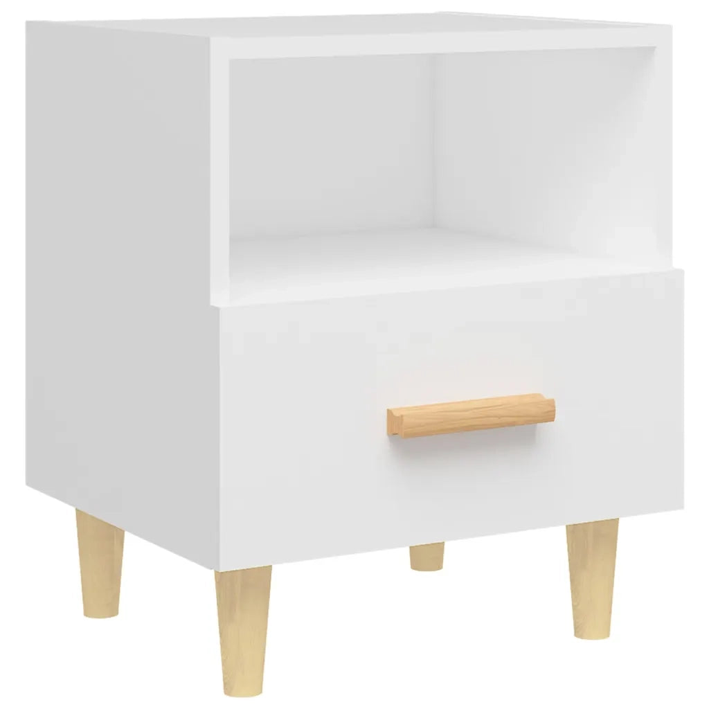 Set di 2 Comodini | Armadio da Notte | Mobiletto da notte Bianchi 40x35x47 cm