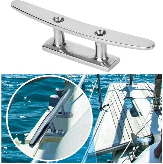 Base Cleat in Acciaio Inox con Spigolo Liscio per Barche, Accessorio da 6 POLLICI con Materiale di Attacco