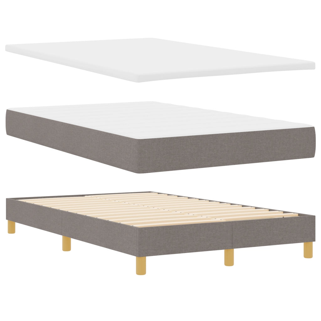 Letto Box Spring con Materasso & LED Tortora 120x190 cm Tessuto