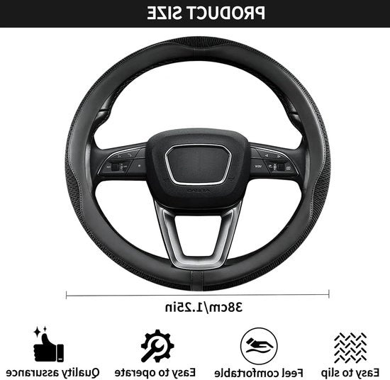 Supporto del volante in microfibra, 38 cm, antiscivolo, respirante e senza odori per un massimo comfort di guida
