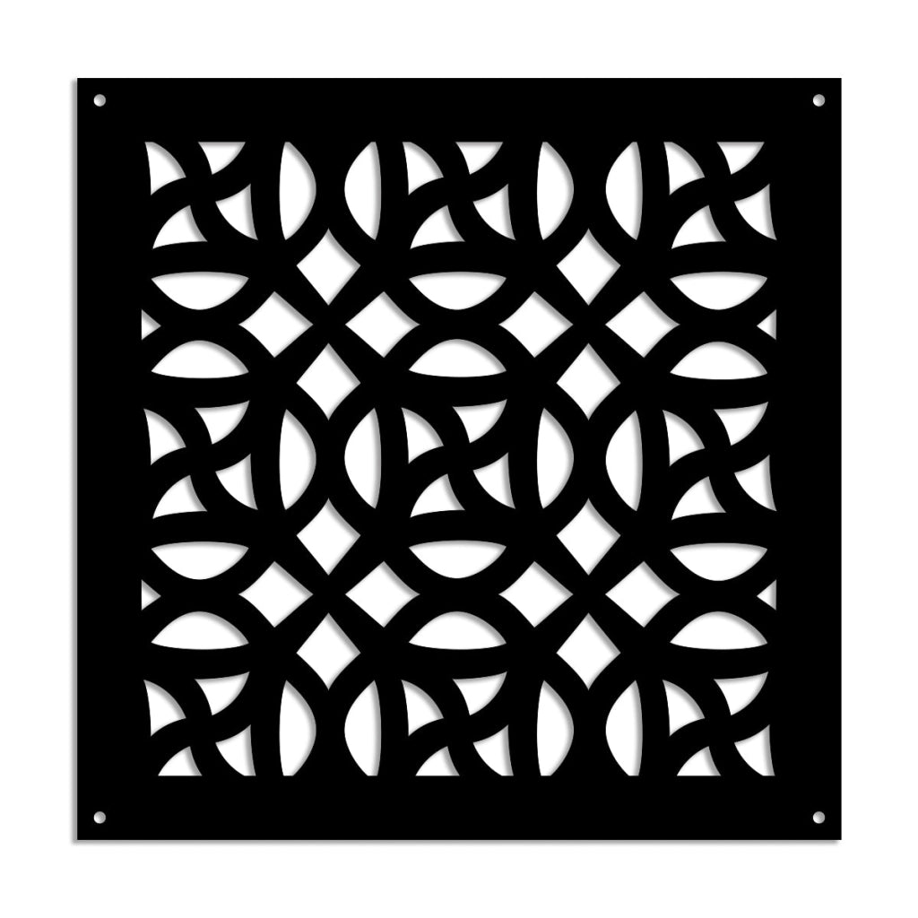 CANTERBURY - Pannello in PVC traforato - Parasole Misura: 48x48 cm, Colore: nero