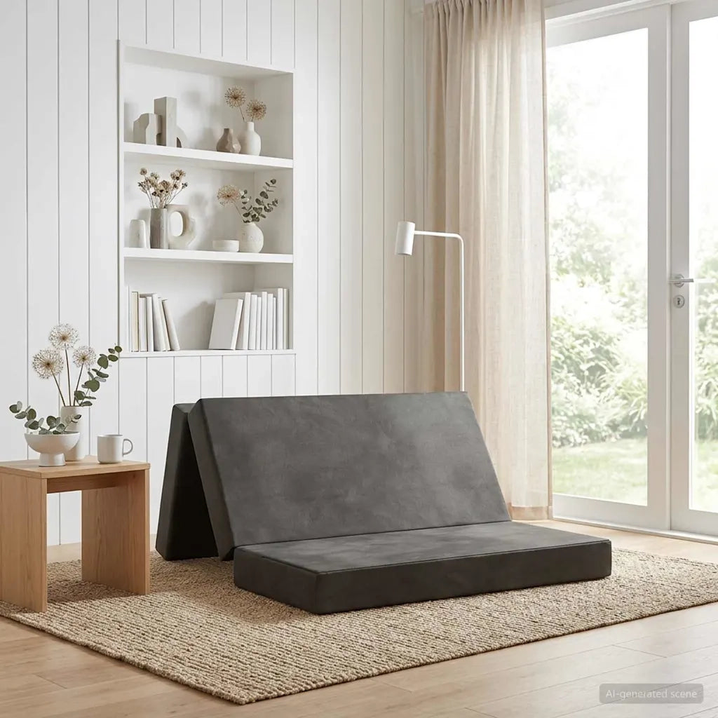 Divano Letto Pieghevole 180 x 67 x 45 cm Grigio Chiaro 900251