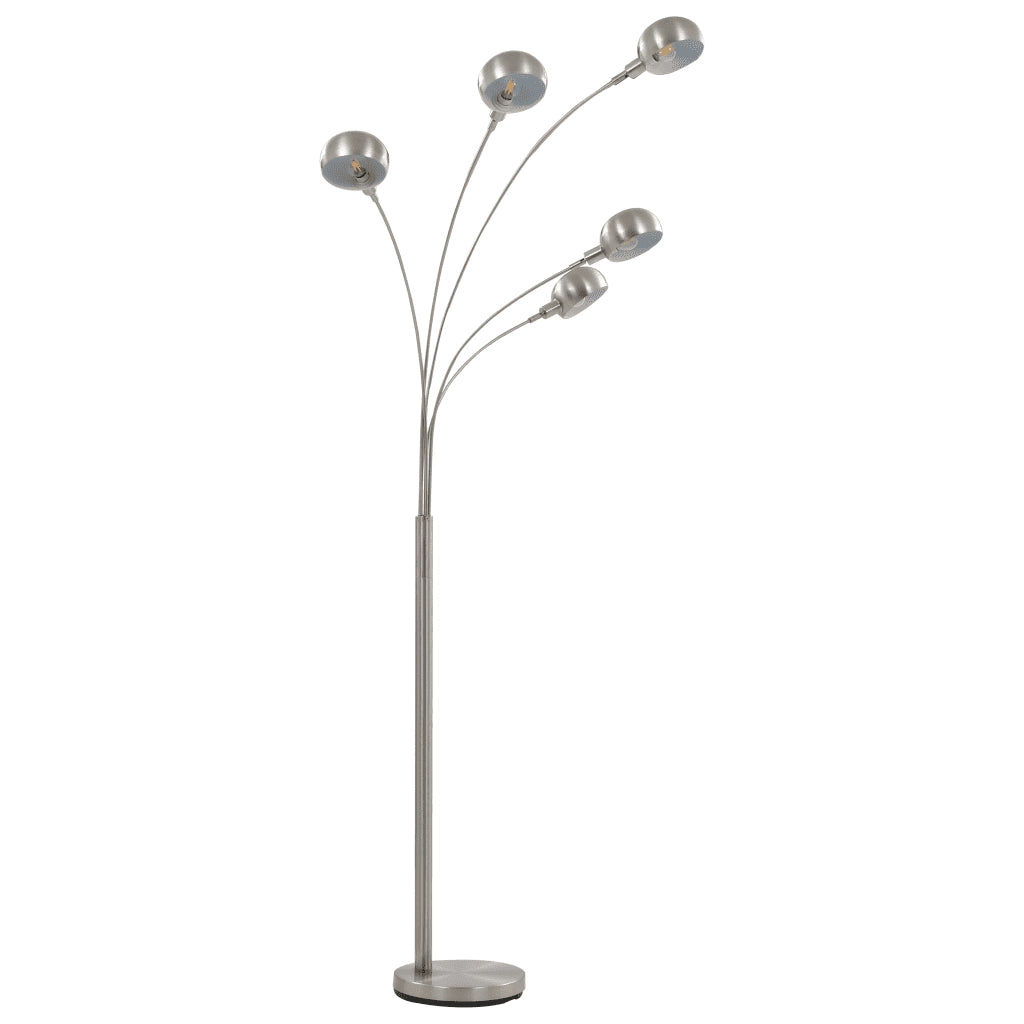 Lampada da Terra 200 cm 5 Bulbi E14 Argento CFW9811605
