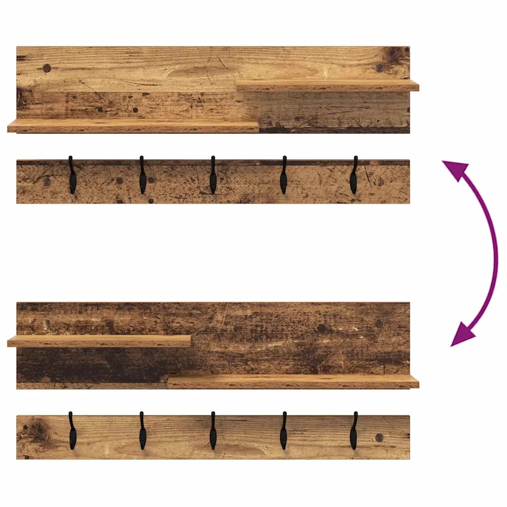 Appendiabiti a muro Legno vecchio 90 x 15 x 36 cm CFW5003857