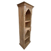 Libreria in legno con finitura artigianale marrone, 57x38x180h cm
