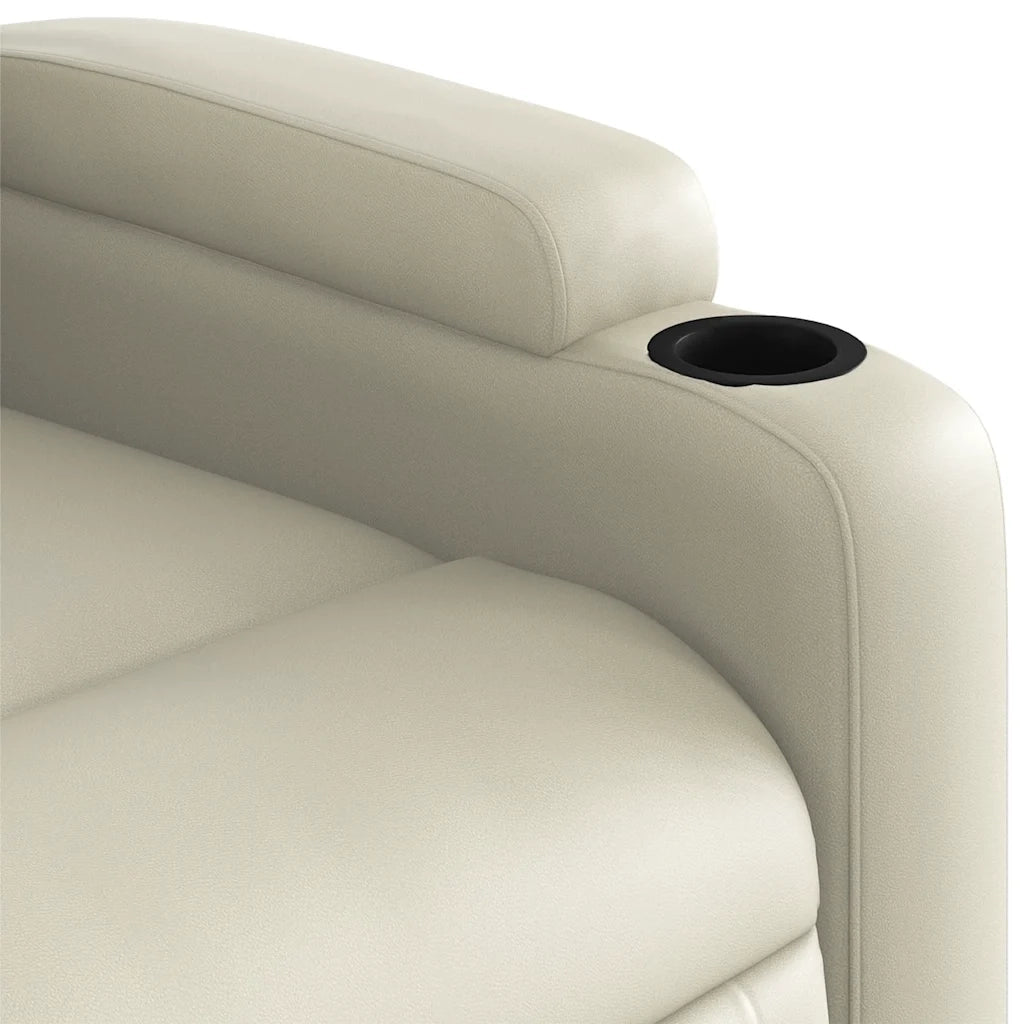 Poltrona da Massaggiante | Sedia Relax Reclinabile Crema Similpelle