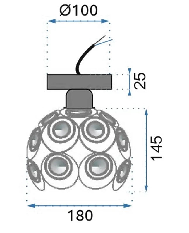 Lampada Pensile Palla Cristallo App203
