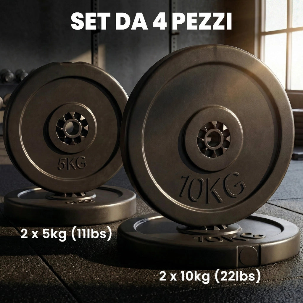 Set Dischi Pesi per Allenamento ¨C zephmum ¨C Nero, 4 Pezzi