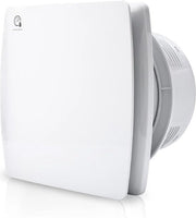 Ventilatore per bagno 100 mm con sensore di umidità e valvola di ritorno - funzionamento silenzioso - bagno e cucina - bianco