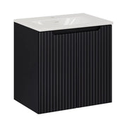Set bagno VANO 60cm: mobile sottolavabo con ante a scanalature verticali + lavabo incassato bianco