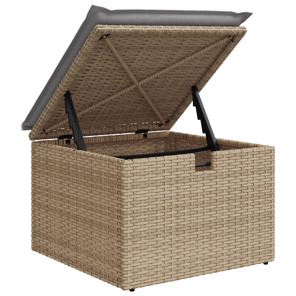 Set Divano Giardino 8 Pezzi con Cuscini Beige Polyrattan
