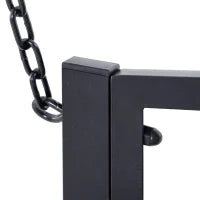 Dondolo Sospeso da Giardino con 2 Posti, Romantica Panchina in Metallo Nero per Esterni, 127 x 60 x 47cm