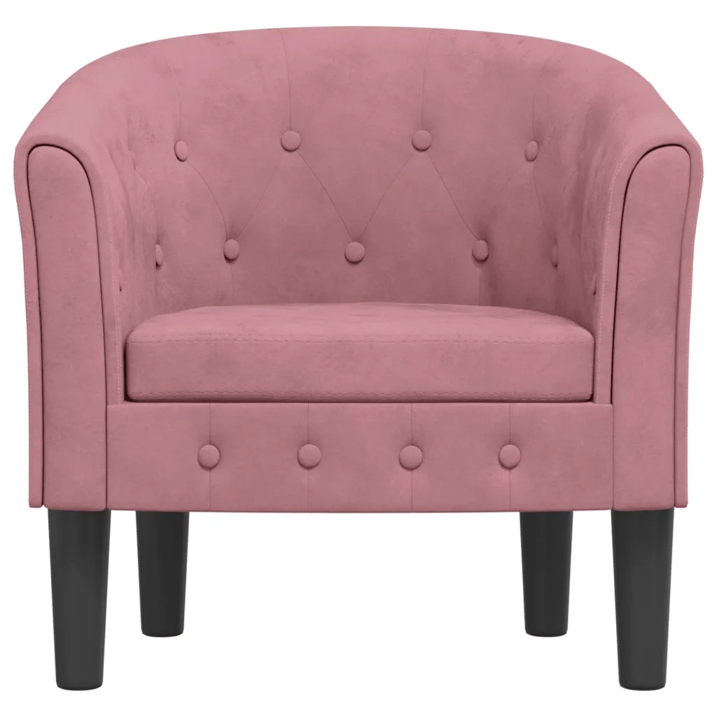 Divano Sedia-Poltrona Cabriolet Rosa in Velluto 895312
