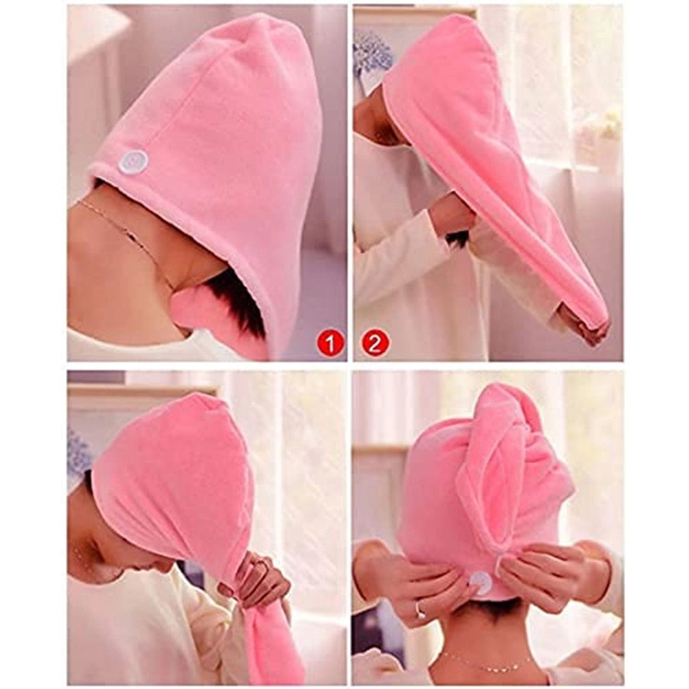 Trade Shop - Asciugamano In Microfibra Morbida Ad Asciugatura Rapida Turbante Per Capelli Cuffia -