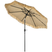 Ombrellone da Giardino Ø265x250 cm in Metallo e Poliestere Cachi