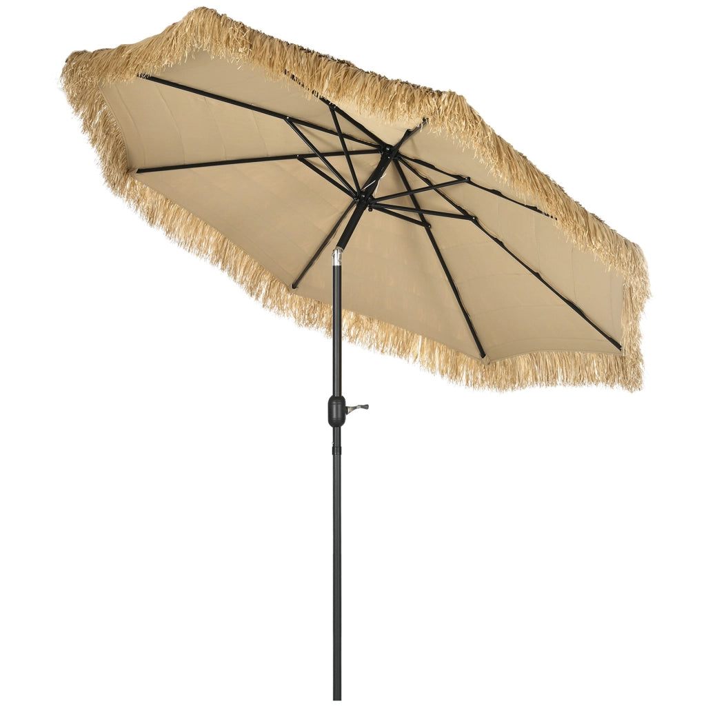 Ombrellone da Giardino Ø265x250 cm in Metallo e Poliestere Cachi