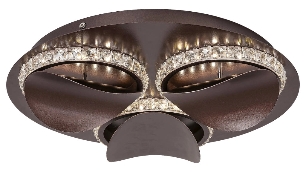 Plafoniera LED con cristalli Rabalux Capriana 38cm 18W bronzo