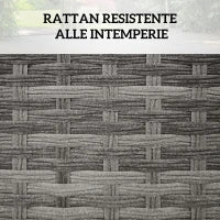 Cesta Contenitore da Giardino e Casa in Rattan con Tessuto Interno, 57x34x62cm, Grigio