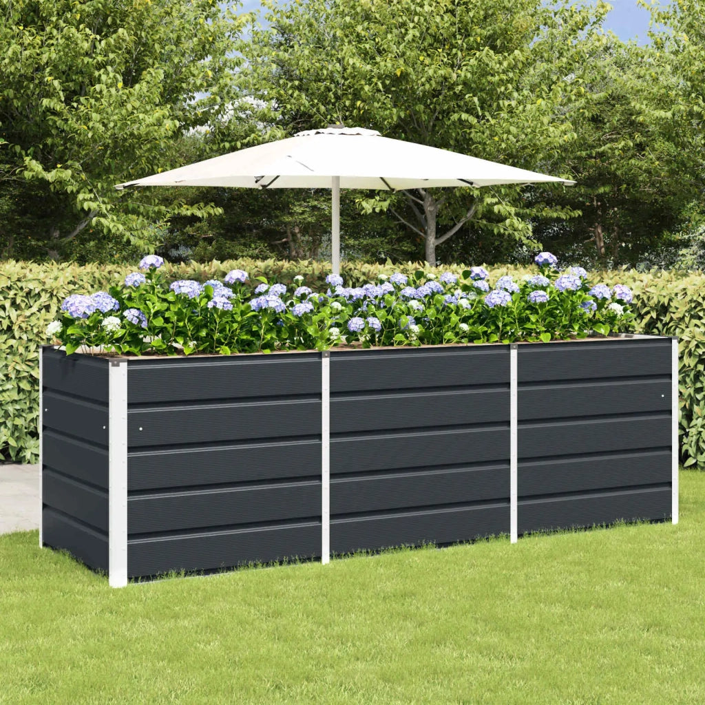 Fioriera Antracite 240 x 80 x 75 cm Acciaio