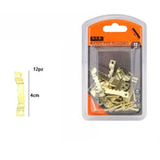 Trade Shop - Set 12 Pezzi Ganci Dorati Per Quadri Quadro Cornici Appendere Parete 4 Cm 07516 -