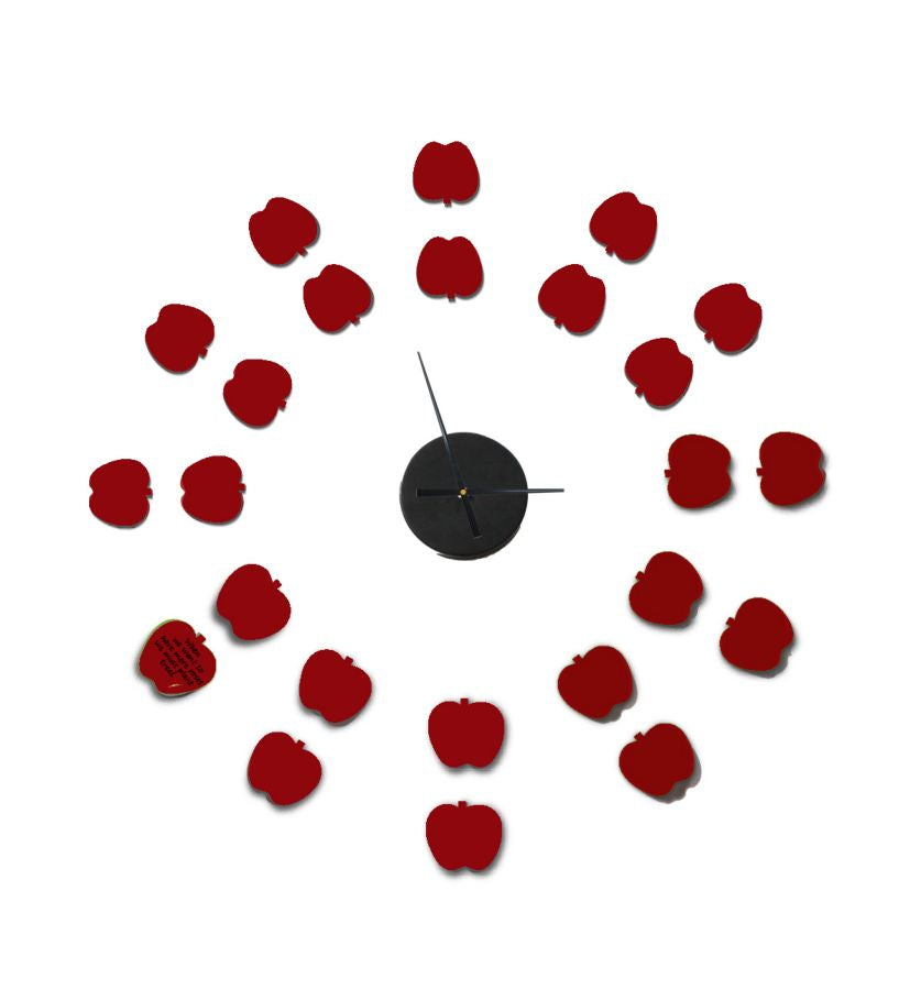 Sticker da Muro Orologio Apples 75x75 cm Plastica
