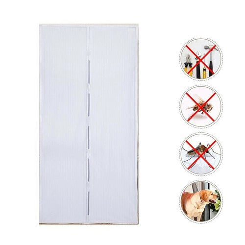 TENDA ZANZARIERA MAGNETICA MAGNETI INSETTI MOSCHE ZANZARE CASA 90X210CM BIANCA