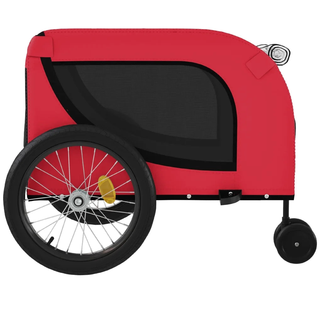 Rimorchio da Bici per Animali Rosso e Nero Oxford e Ferro CFW4413518