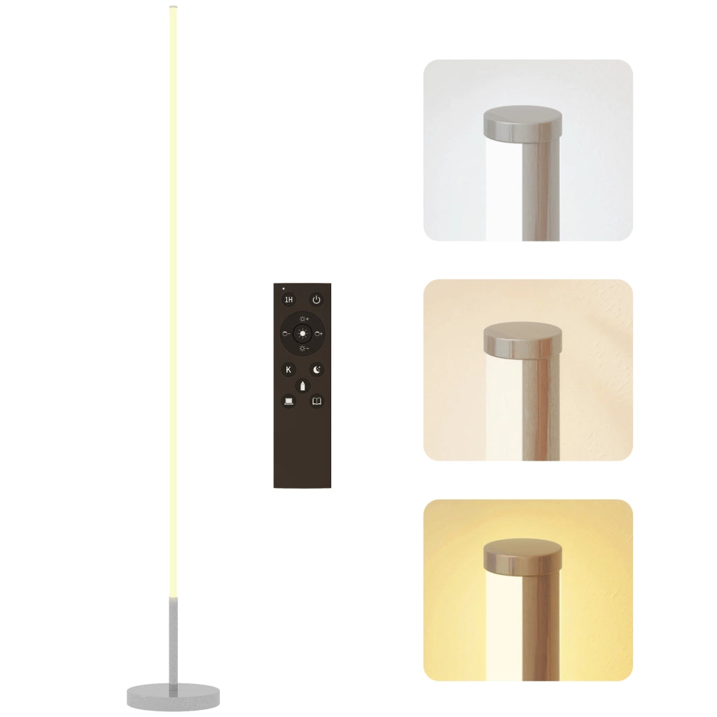 Lampada da terra LED regolabile ¨C zephmum ¨C argento 20x150 cm