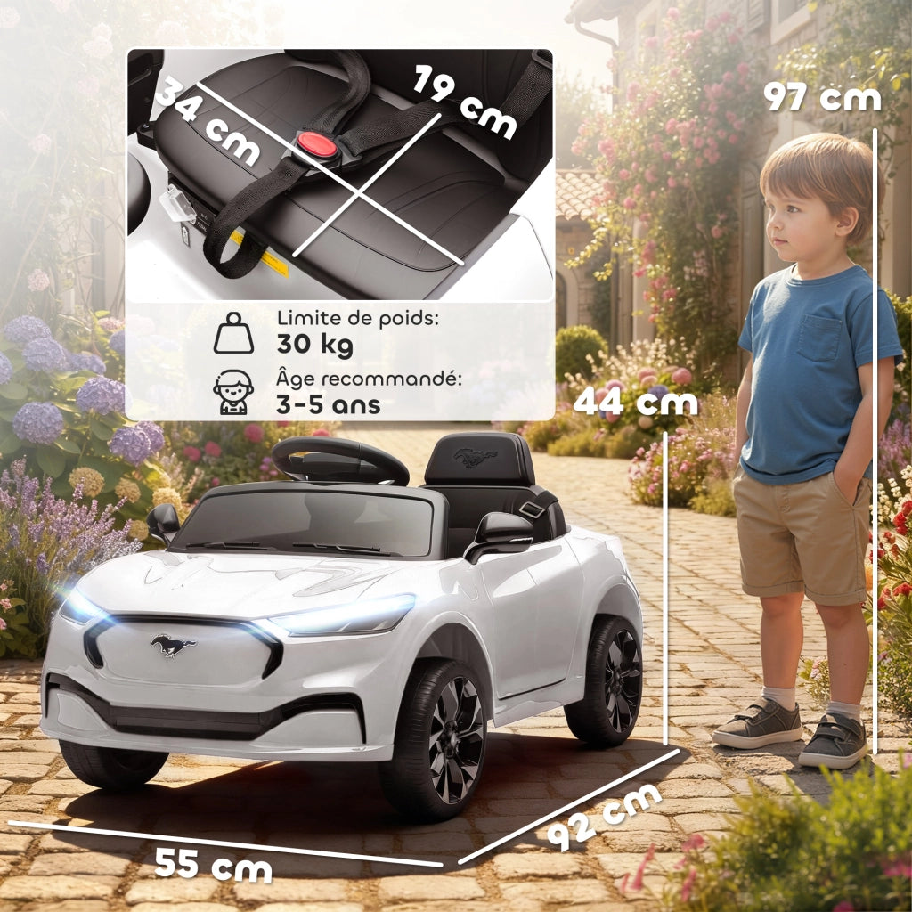 Auto elettrica per bambini Ford Mustang Mach-E ¨C zephmum ¨C 92x55x44cm bianco