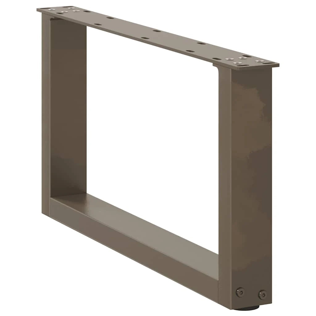 Set di 2 gambe per tavolino da caffè a forma di U 60 x 30 cm struttura robusta design moderno acciaio naturale 02_0057383