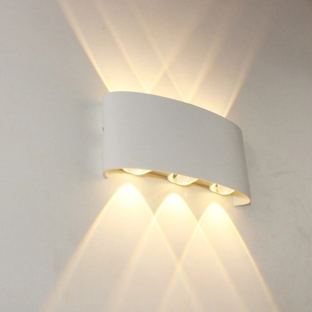 APPLIQUE PLAFONIERA LED 12W FARO FARETTO LAMPADA DA PARETE MURO DOPPIA LUCE 3000K